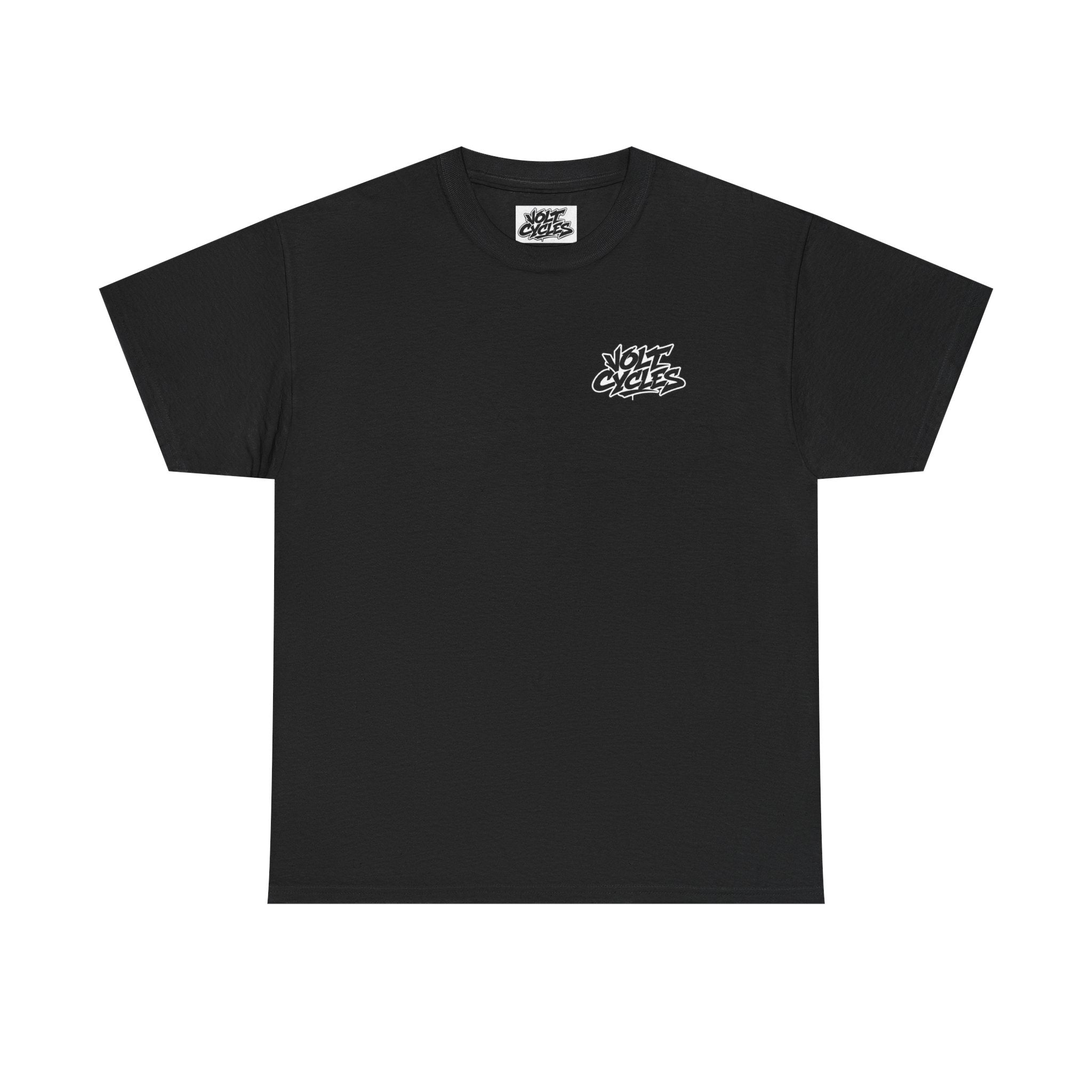 VoltCycles special edition material "Full face helmets save lives" Heavy Weight T-shirt (Black)