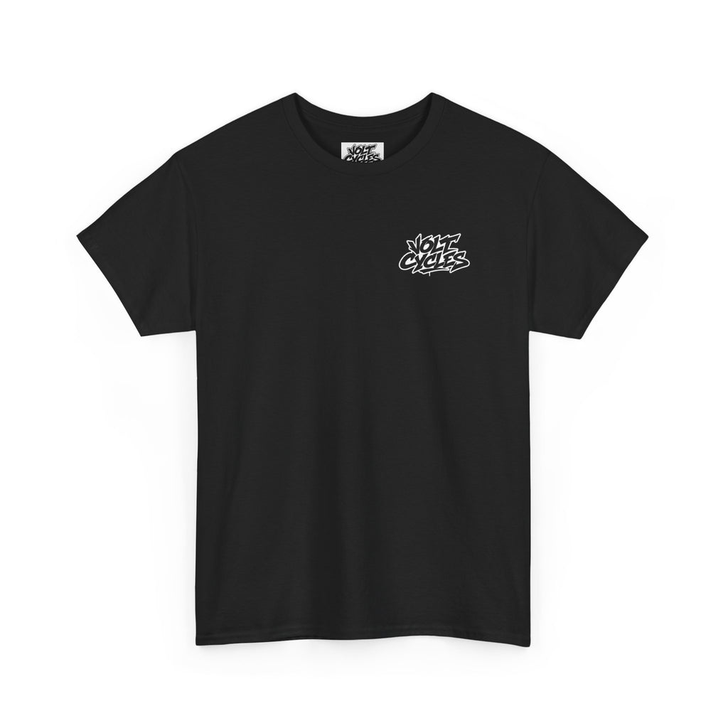VoltCycles special edition material "Full face helmets save lives" Heavy Weight T-shirt (Black)