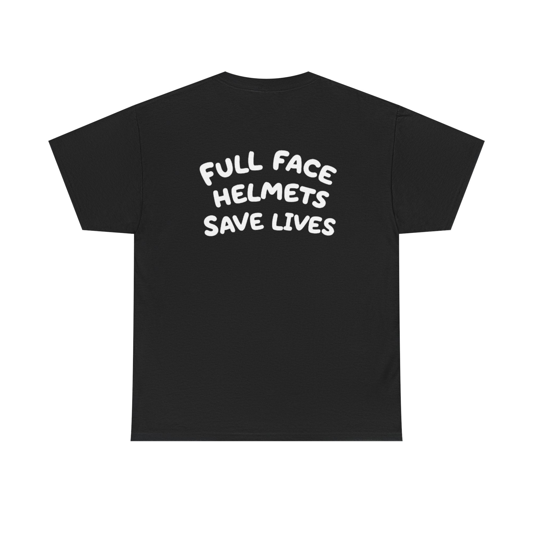VoltCycles special edition material "Full face helmets save lives" Heavy Weight T-shirt (Black)